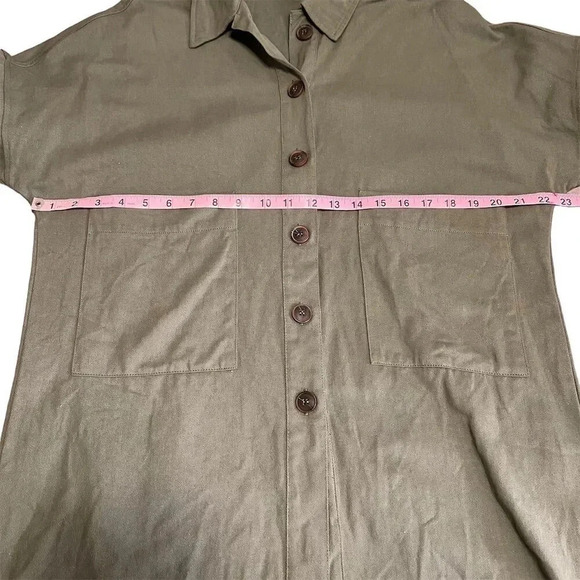 Fashion Nova Women's Olive Green Long Sleeve Button-Up Shacket Size S - Picture 3 of 12